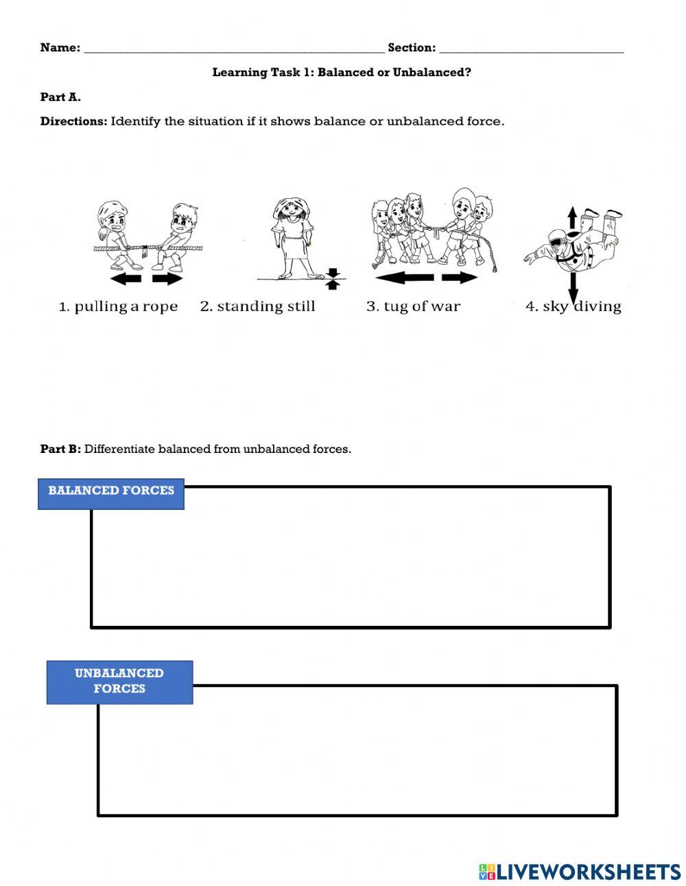 Balanced or Unbalanced Forces