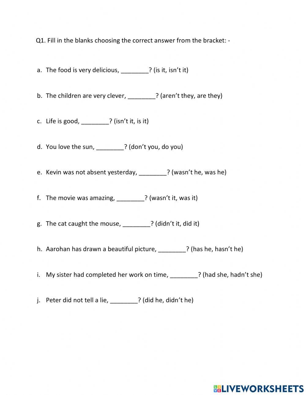 Interjection-Question Tags