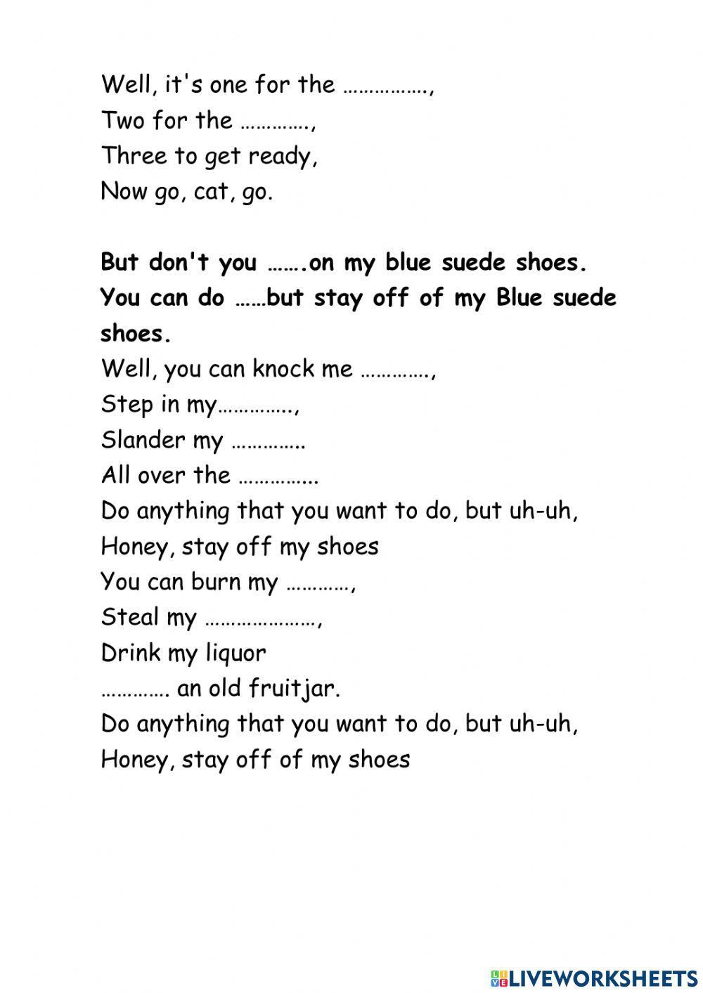 Blue suede shoes song