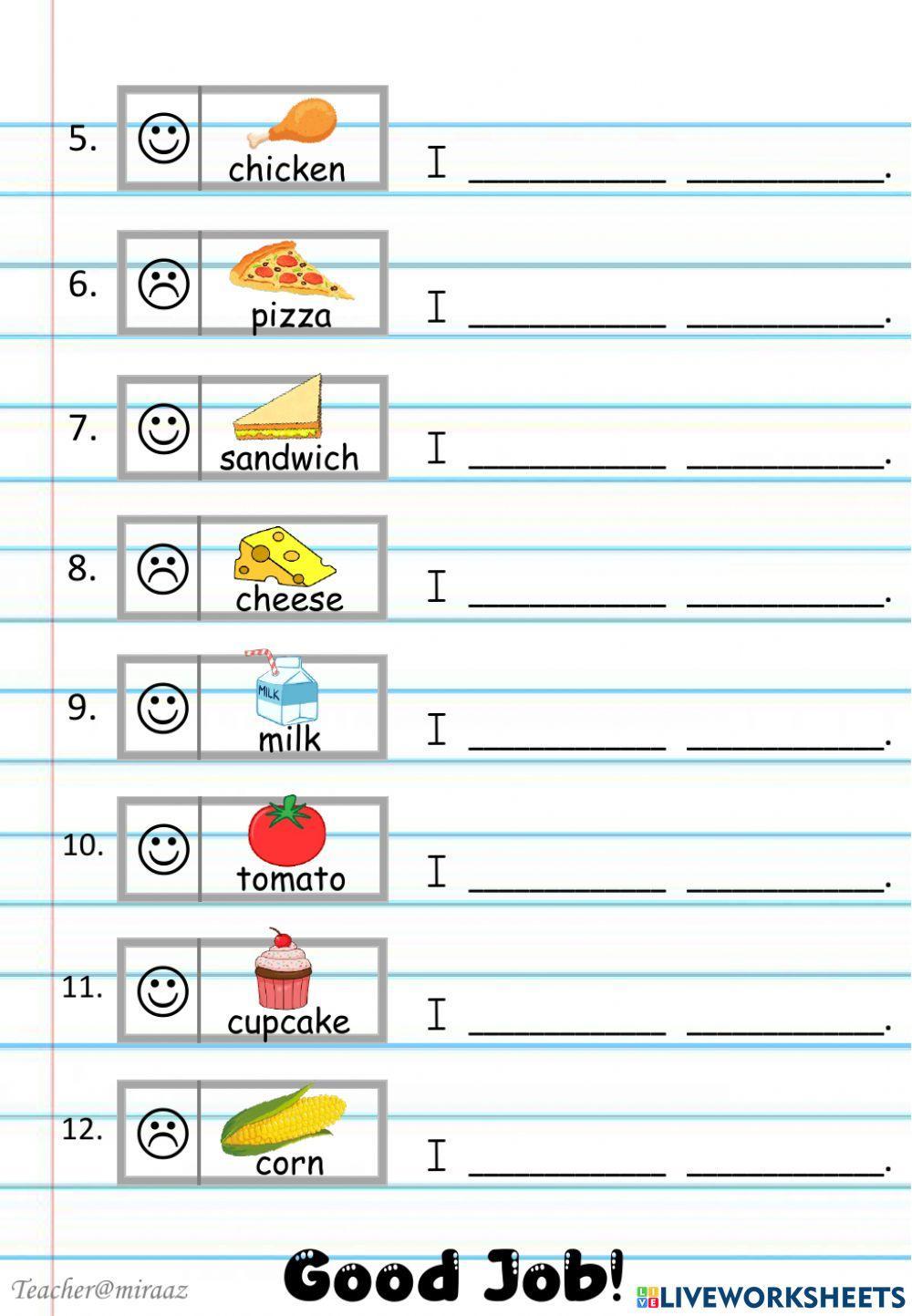 Lunchtime - I like - don't like