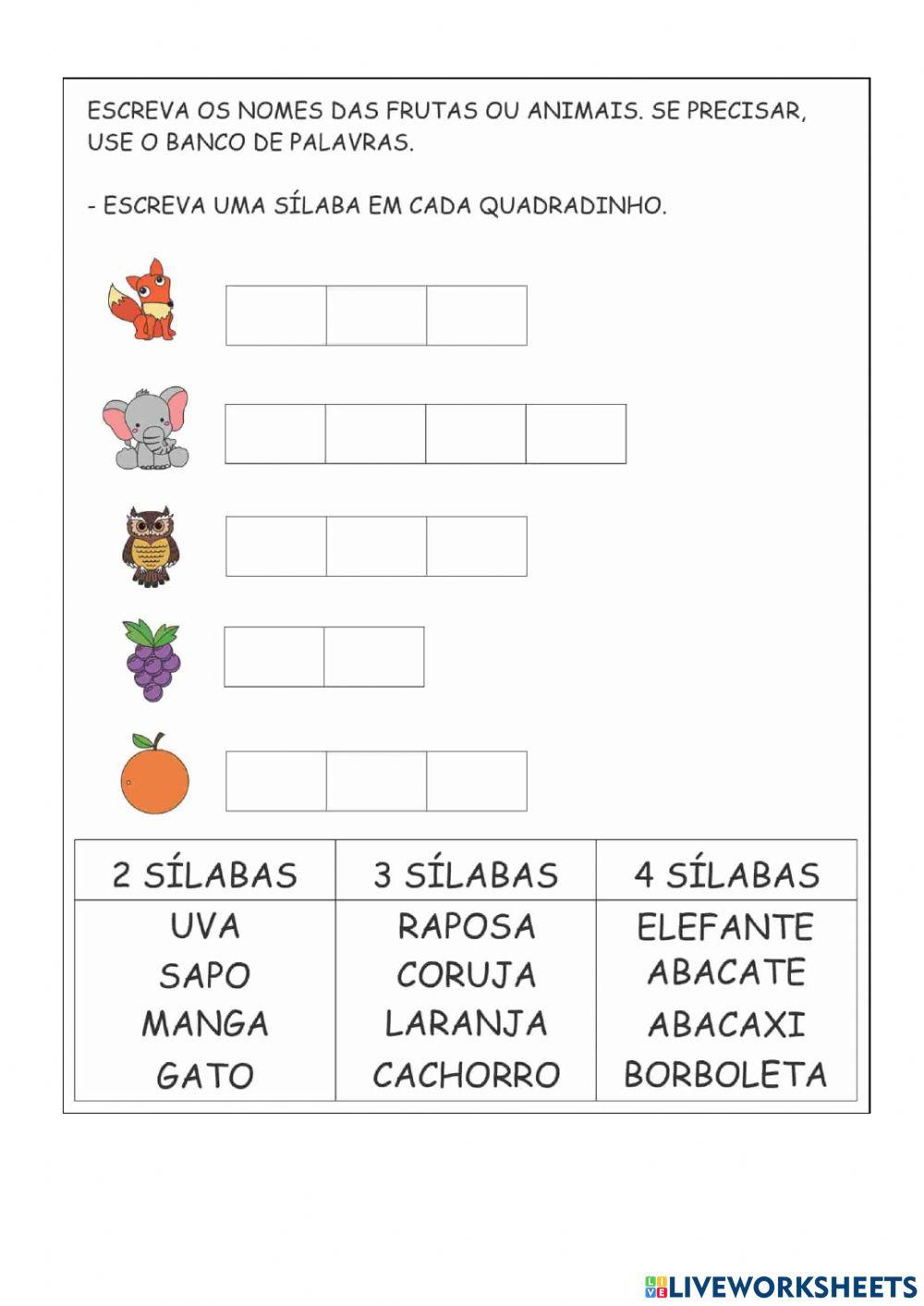 Alfabetização - escrita com banco de dados