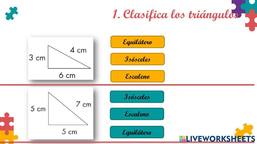 Clasificación de triángulos y cuadriláteros