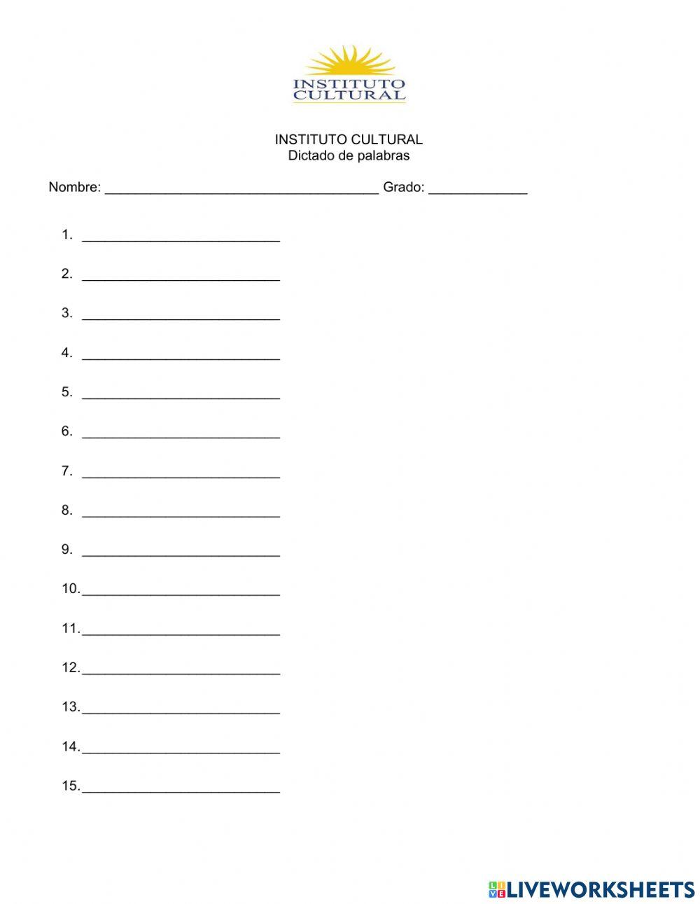 Dictado de palabras