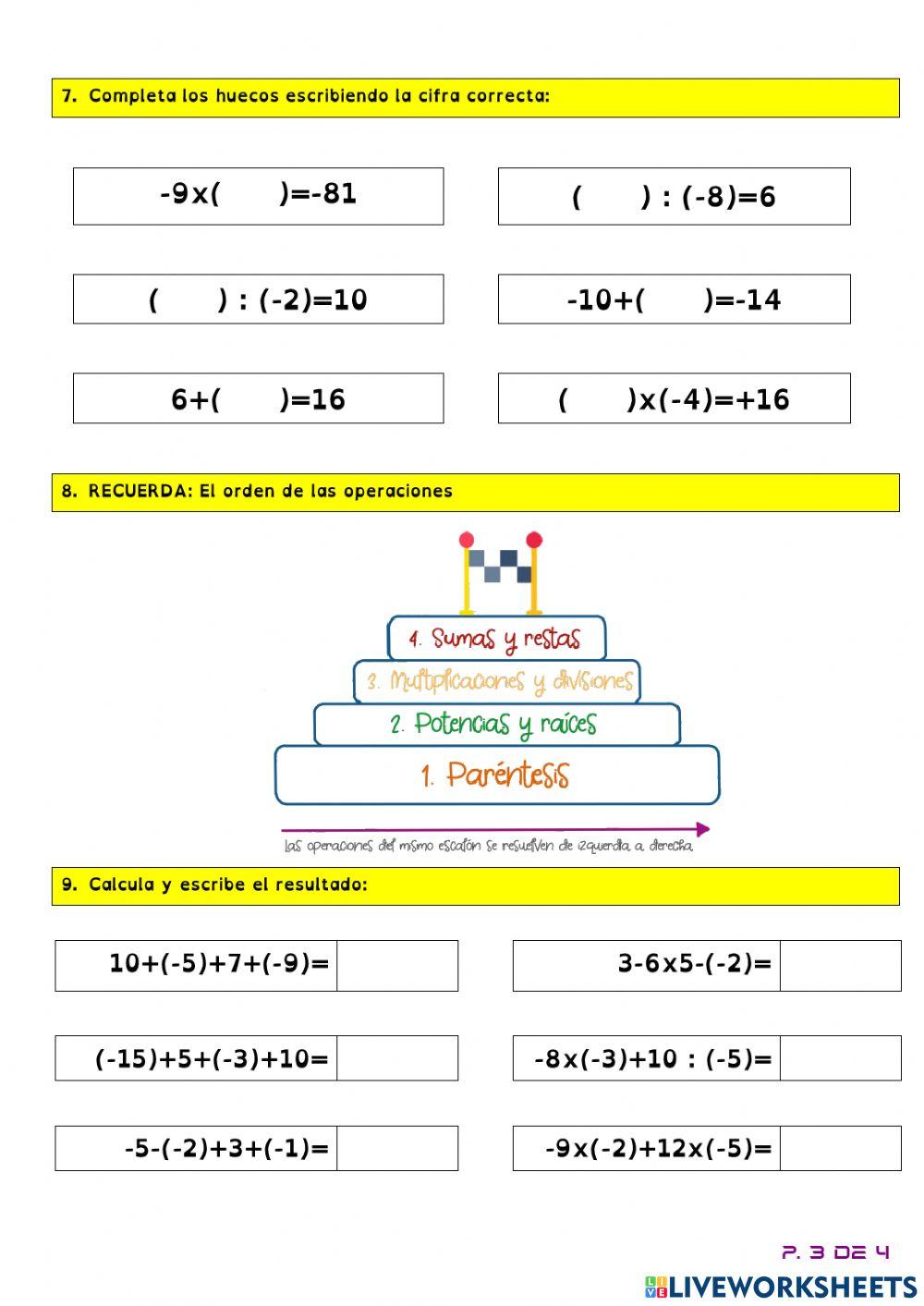 1-mat2.2 - ordenación y operación de números enteros
