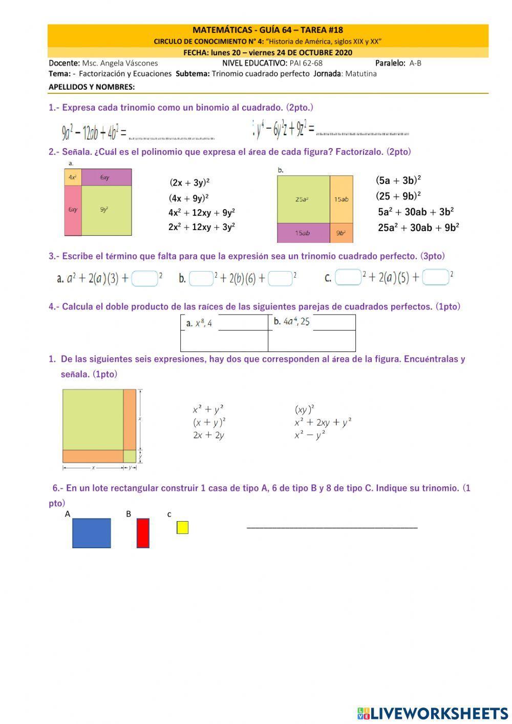 Trinomio cuadrado perfecto