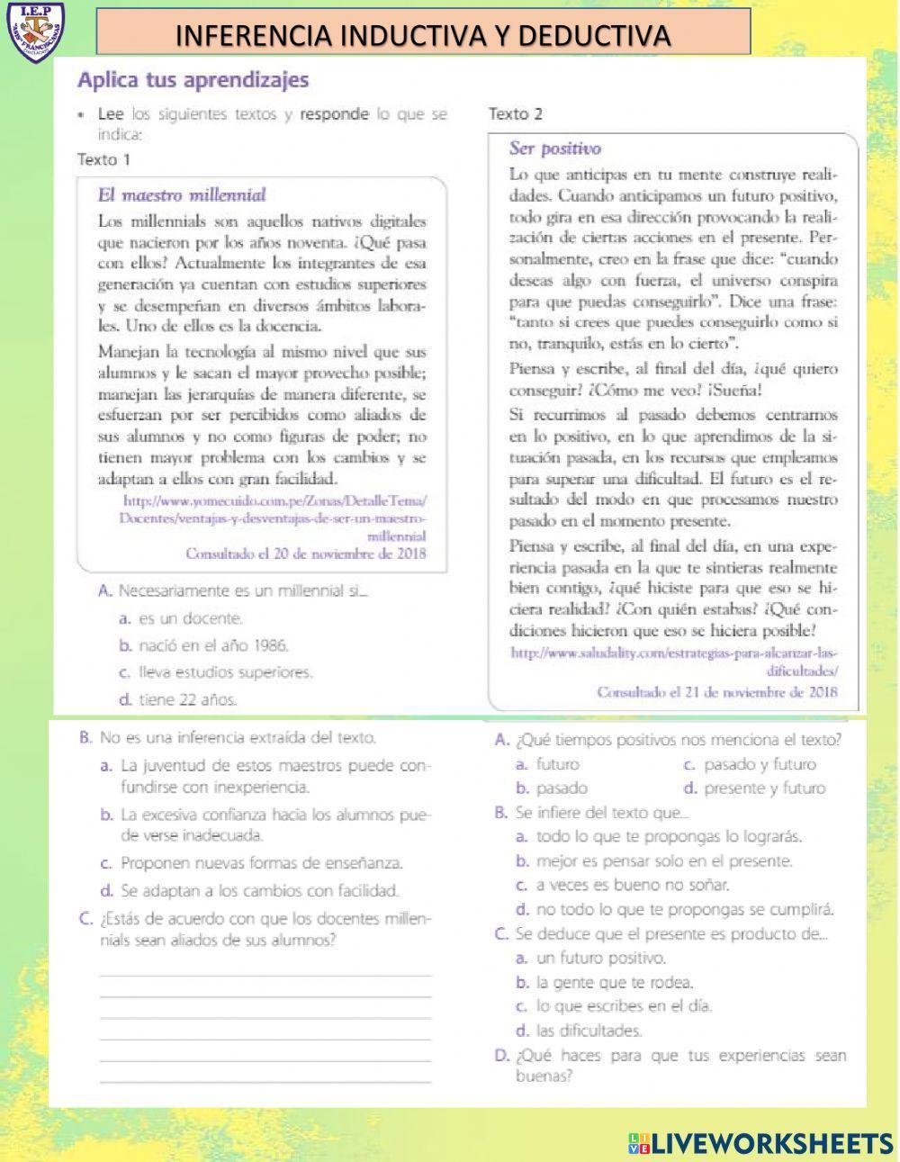 Inferencia inductiva y deductiva