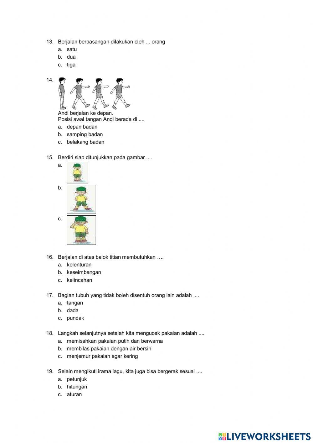 PTS Kelas 1 Tema 1 Sesi 2