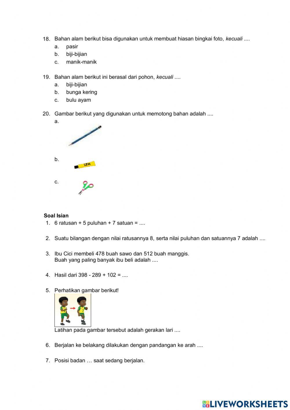 PTS Kelas 2 Tema 1 Sesi 2
