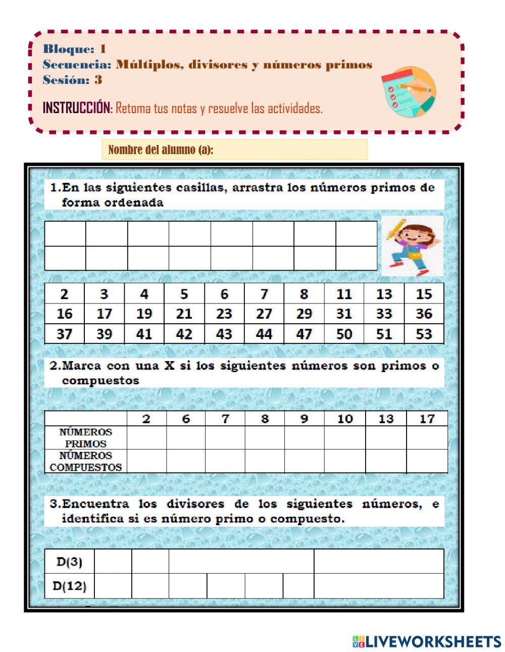 Números primos y compuestos