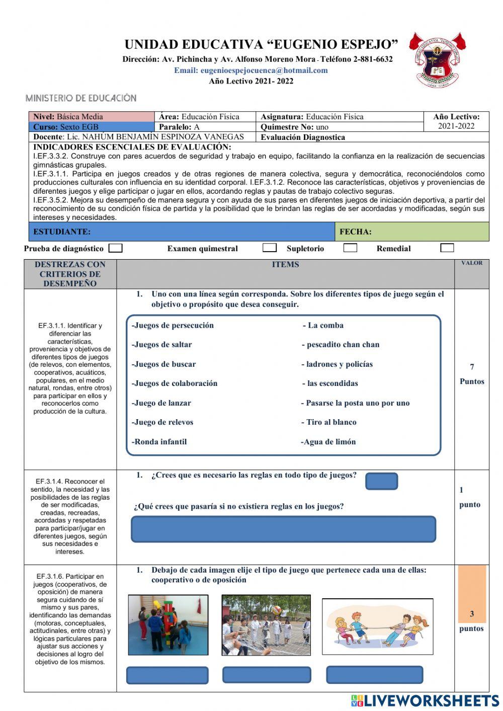 PRUEBA DIAGNOSTICA 6EGB