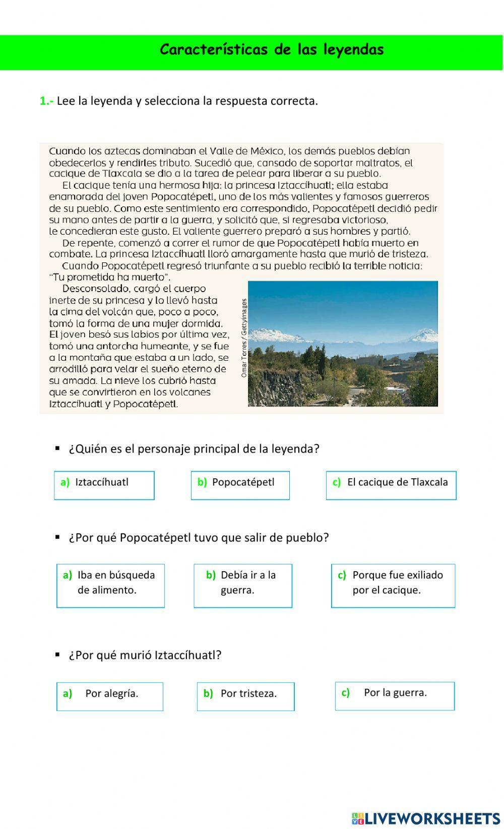 Características de las leyendas