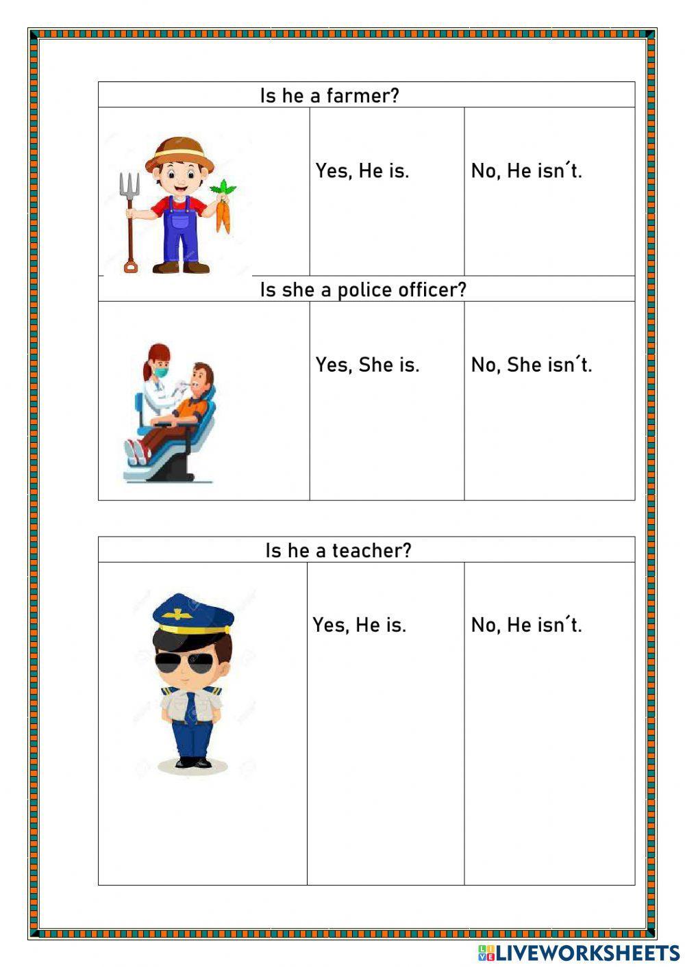 Yes-No questions occupations