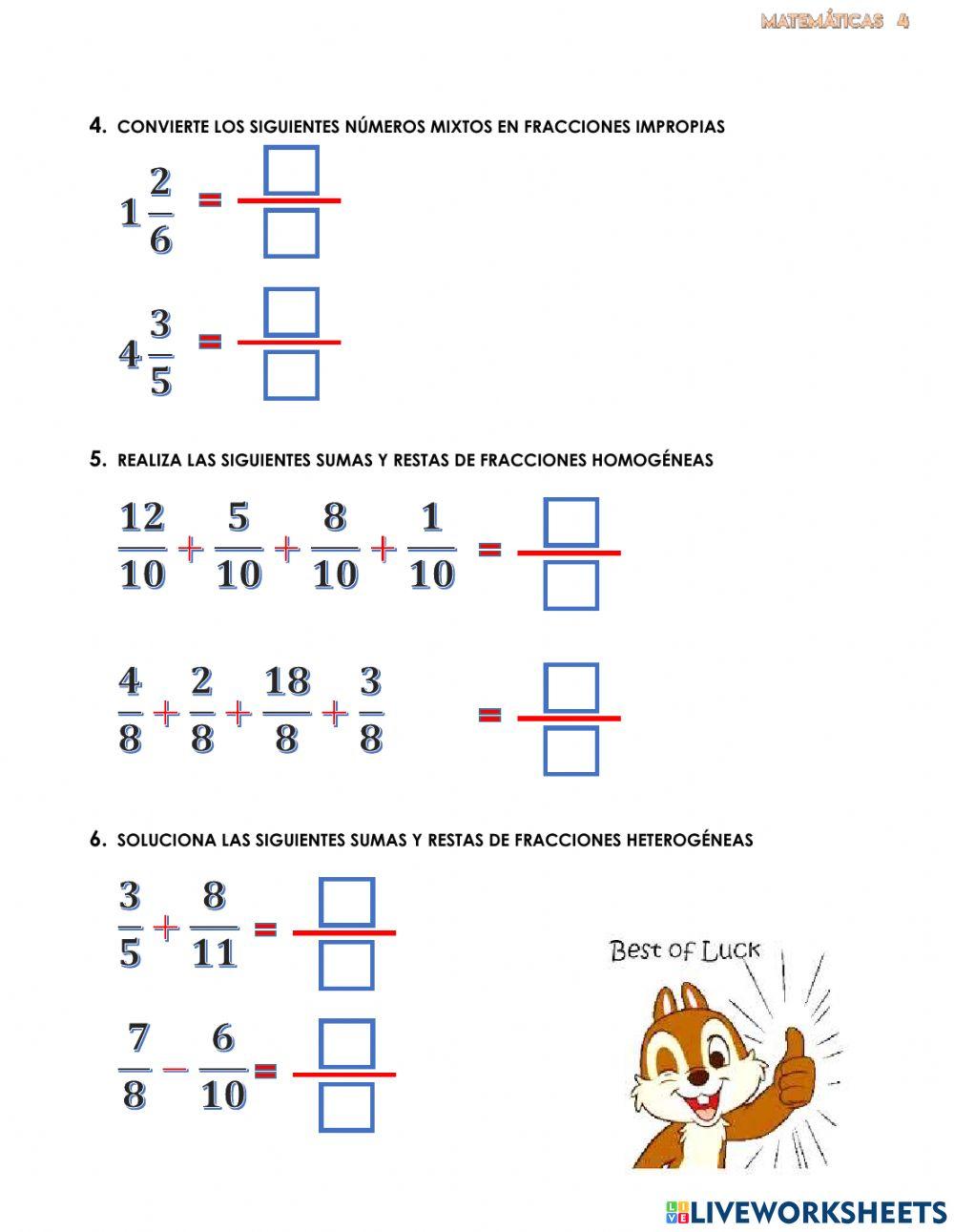 Evaluación  tercer bimestre matemáticas 4 2021