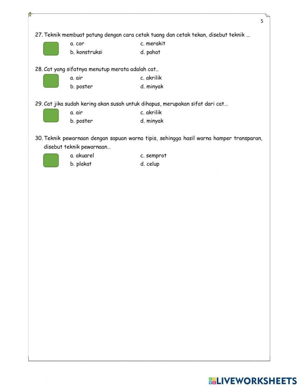 Penilaian Harian Tema 1 SBdP