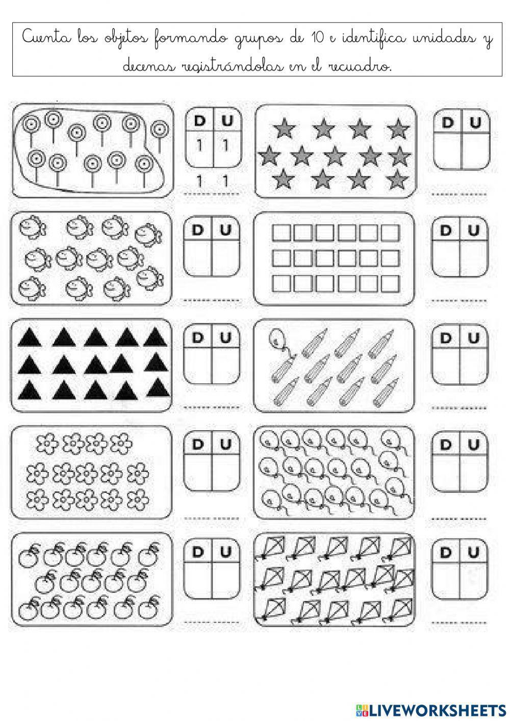 Conteo agrupando de a 10