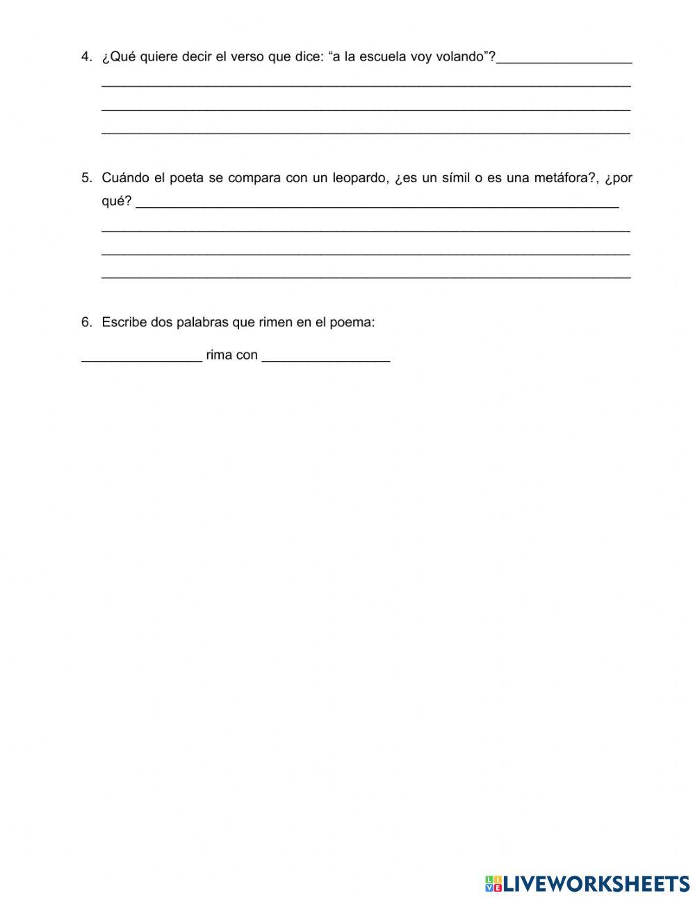 Quiz poemas grado 4°