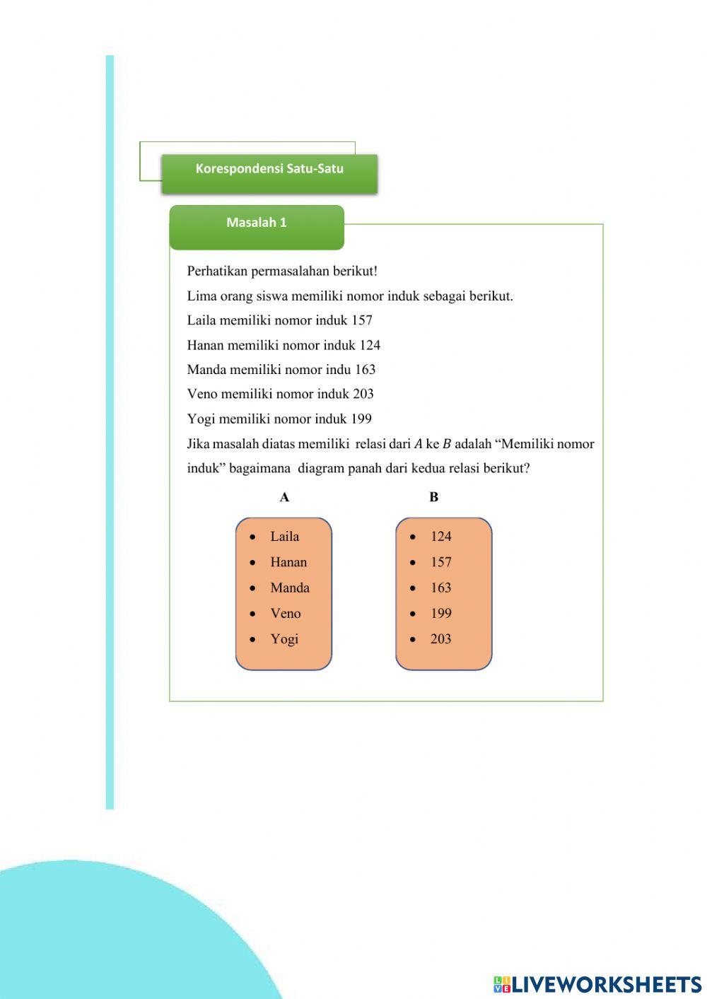Korespondensi satu-satu