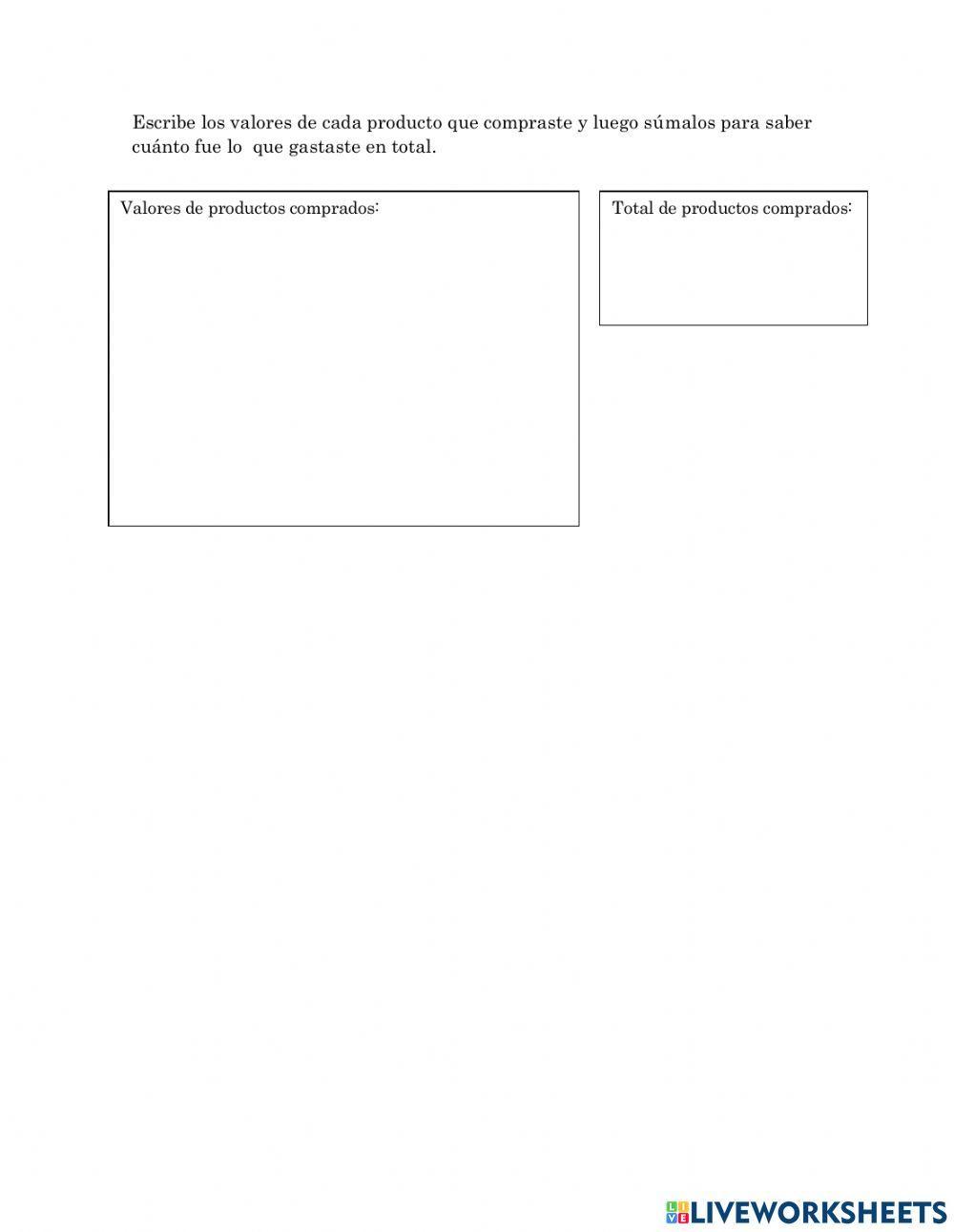 Evaluación manejo del dinero