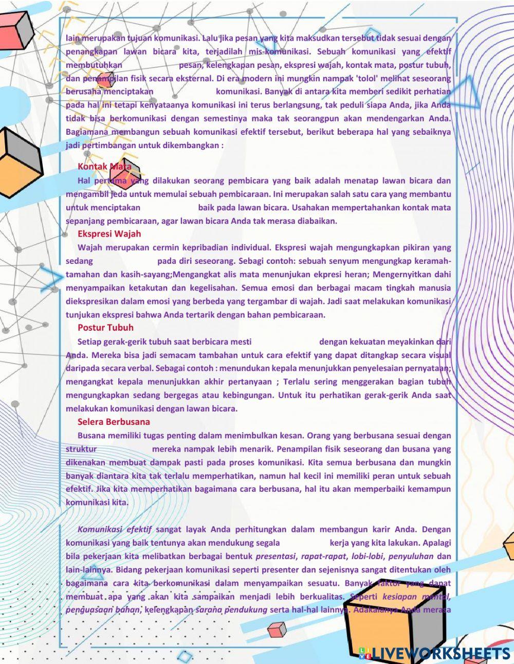Komunikasi Efektif Lengkapi kata