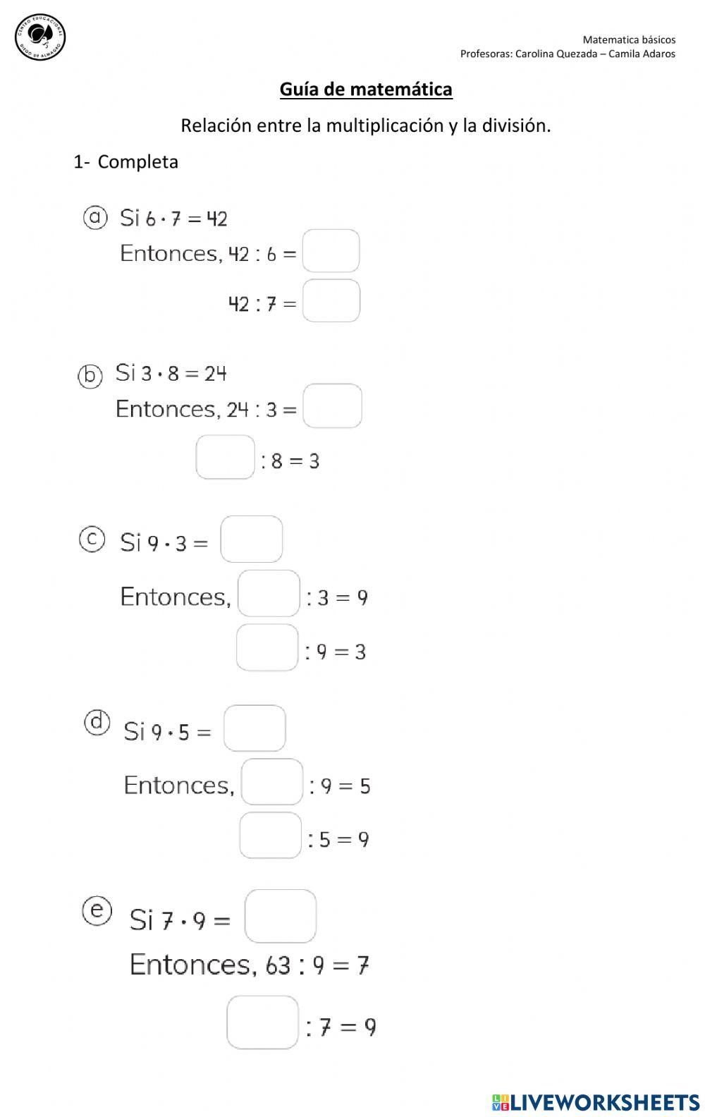Control de matematica