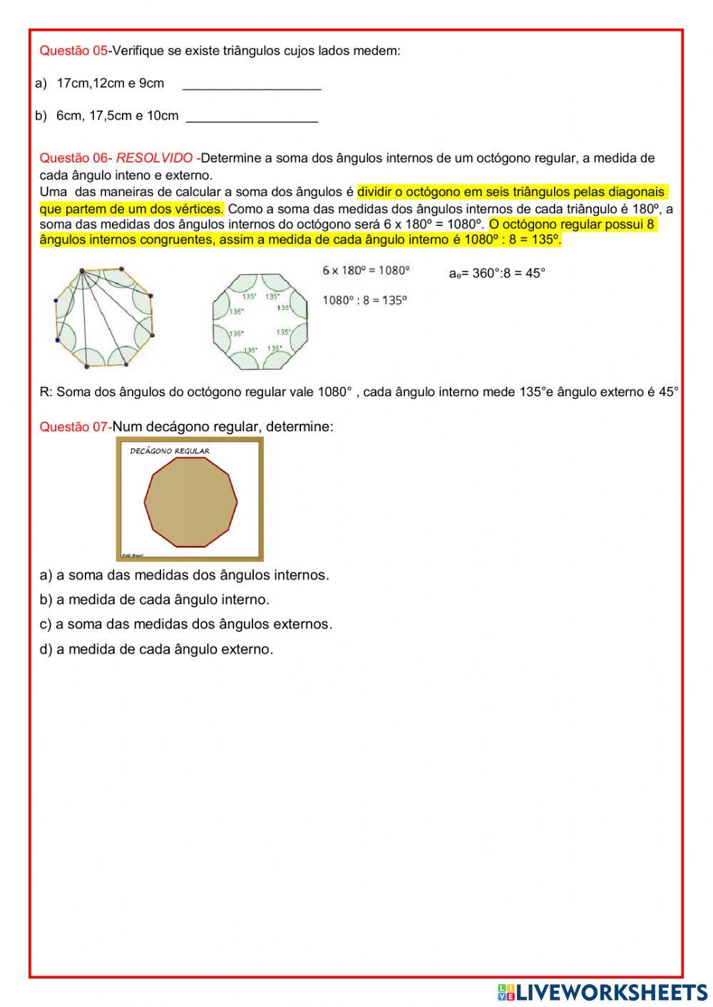 AULA 02-09-2021 Matemática Revisão de Conteúdos: Sequências, Equação do 1° Grau e Polígonos Regulares