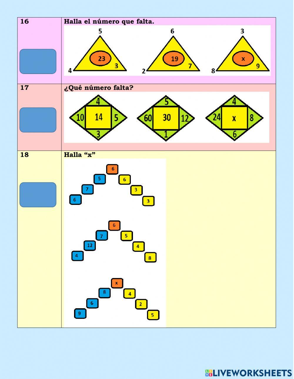 Habilidad matemática. Operaciones Básicas.