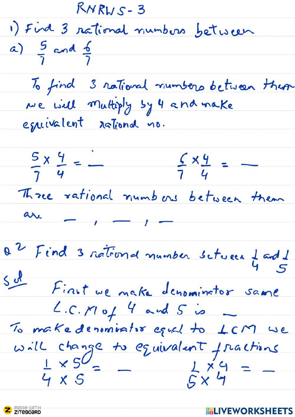 Number system Revision worksheet 2