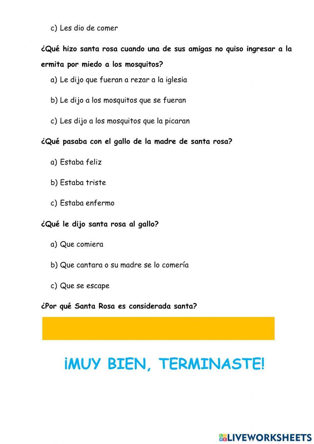 Examen de religión 2do grado primaria mes de agosto