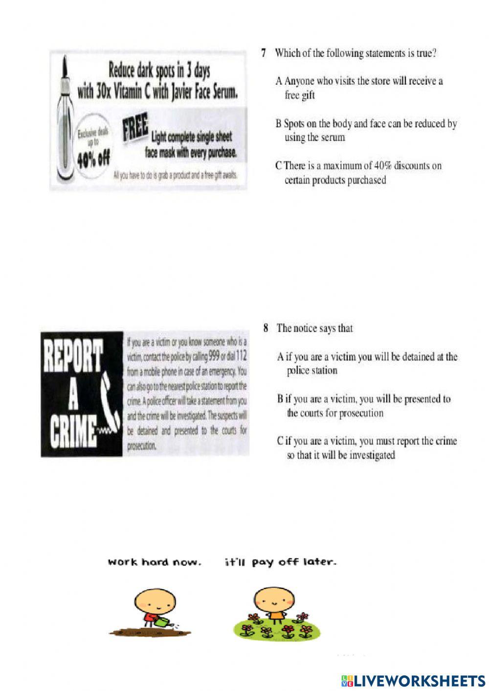 Reading and the Use of English