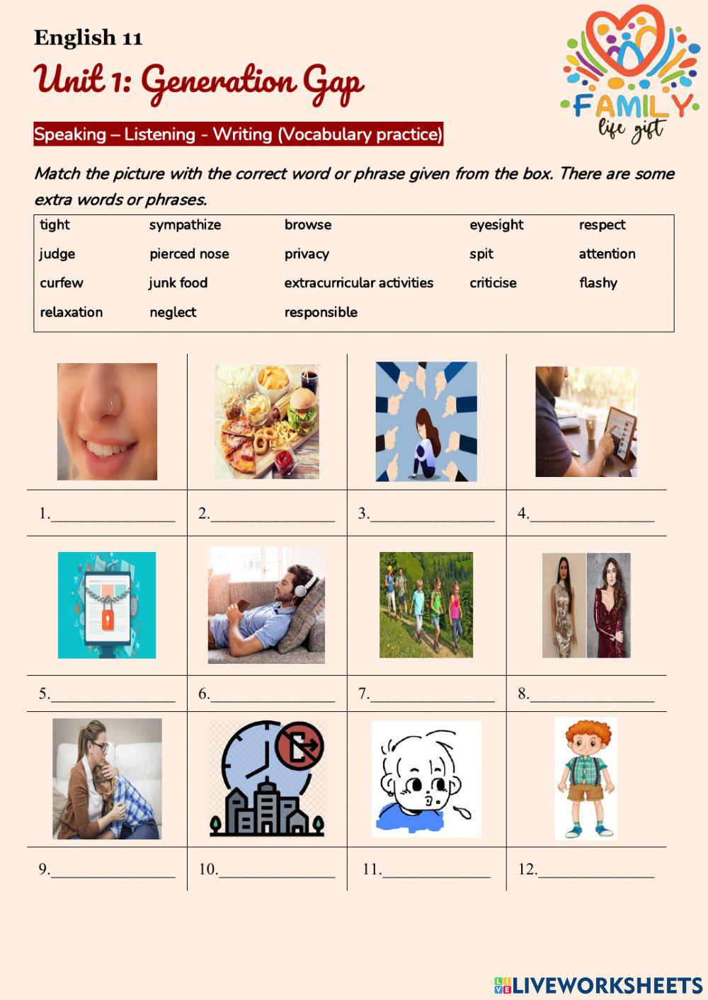 G11 - UNIT 1 - SPEAK - LISTEN - WRITE