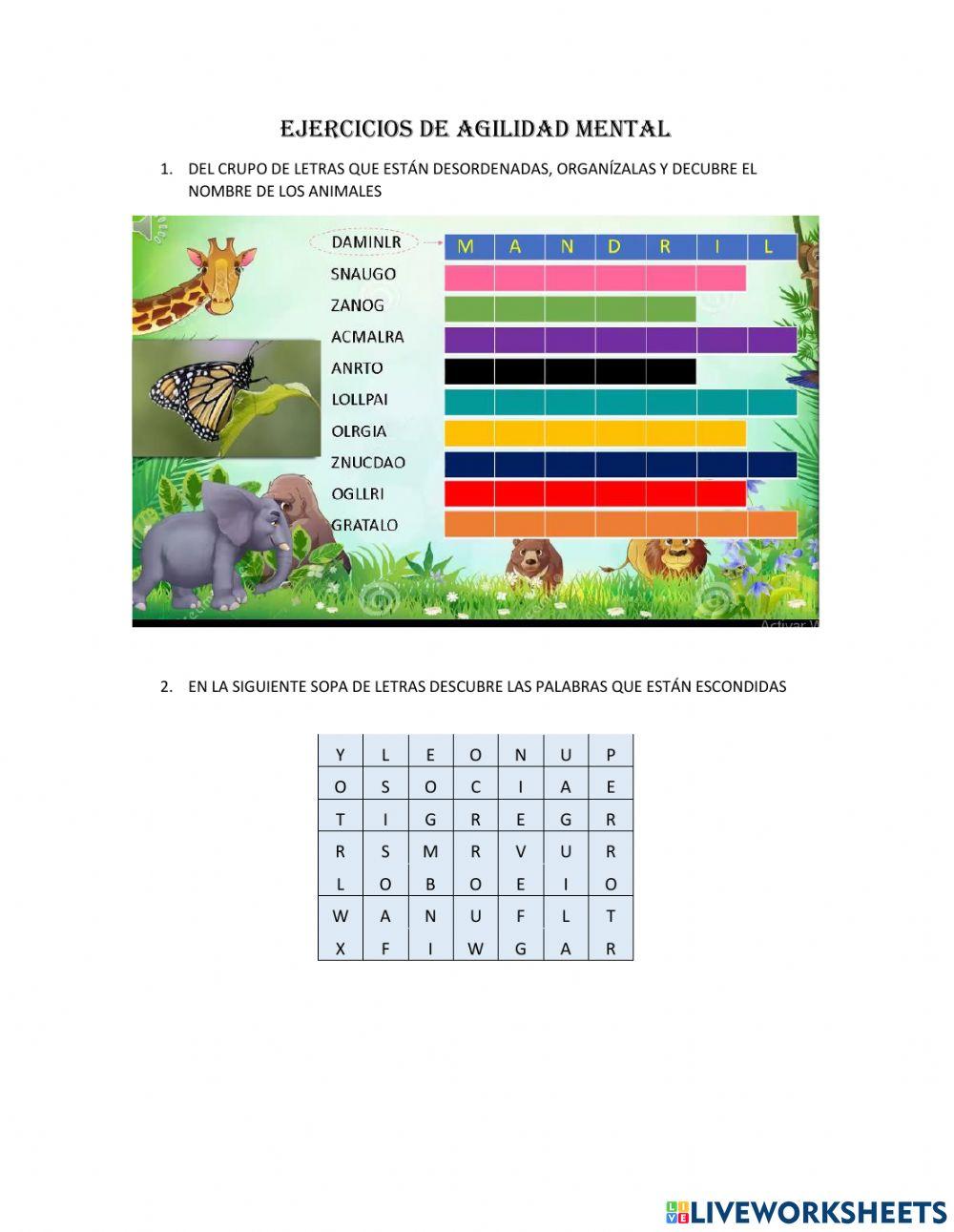 Ejercicios de agilidad mental