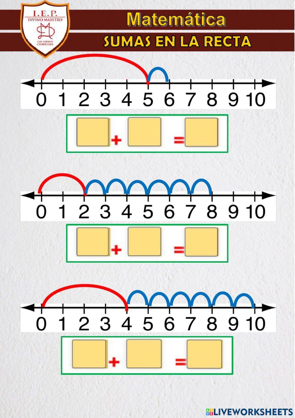 Sumas en la recta numérica
