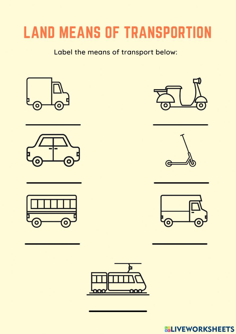 Land means of transportation