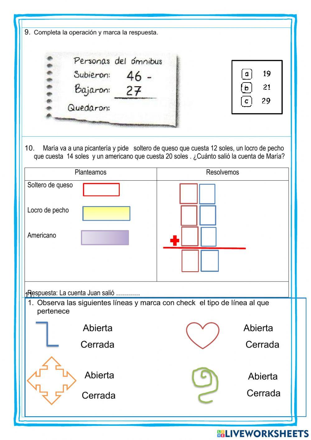 Evaluacion de matematica