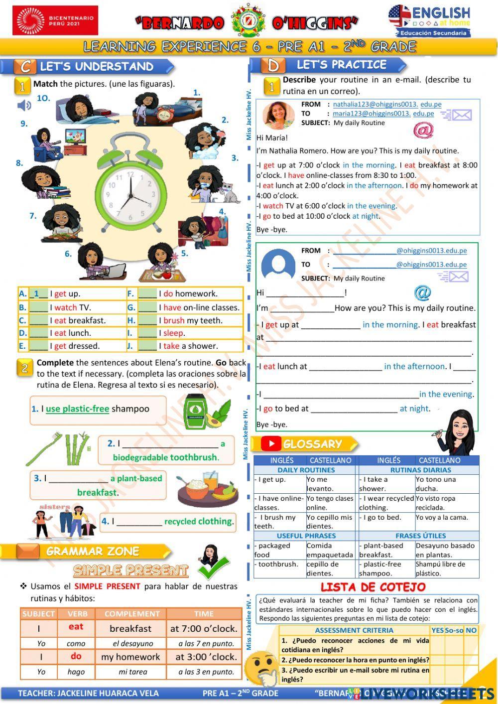 2° grado - PRE A1 - EDA 6 - activity 1 - Aprendo en casa