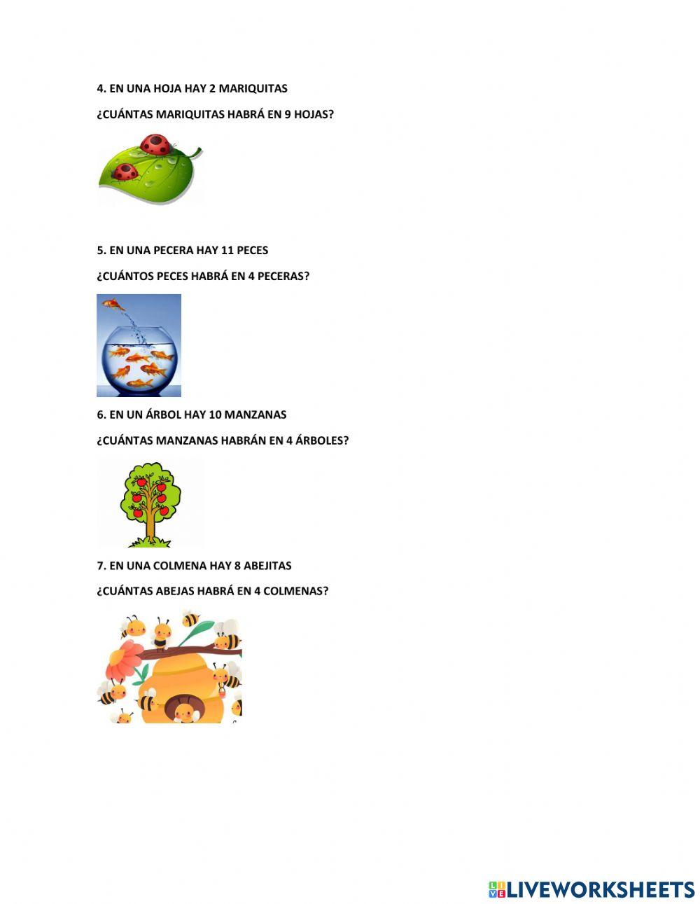 Multiplicaciones problemas