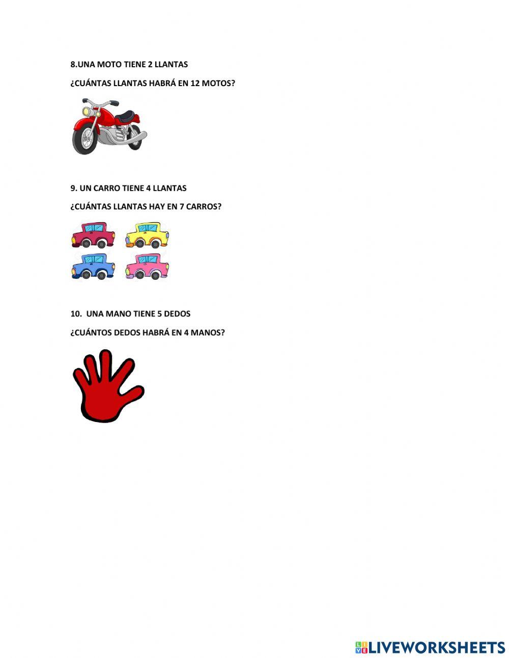 Multiplicaciones problemas