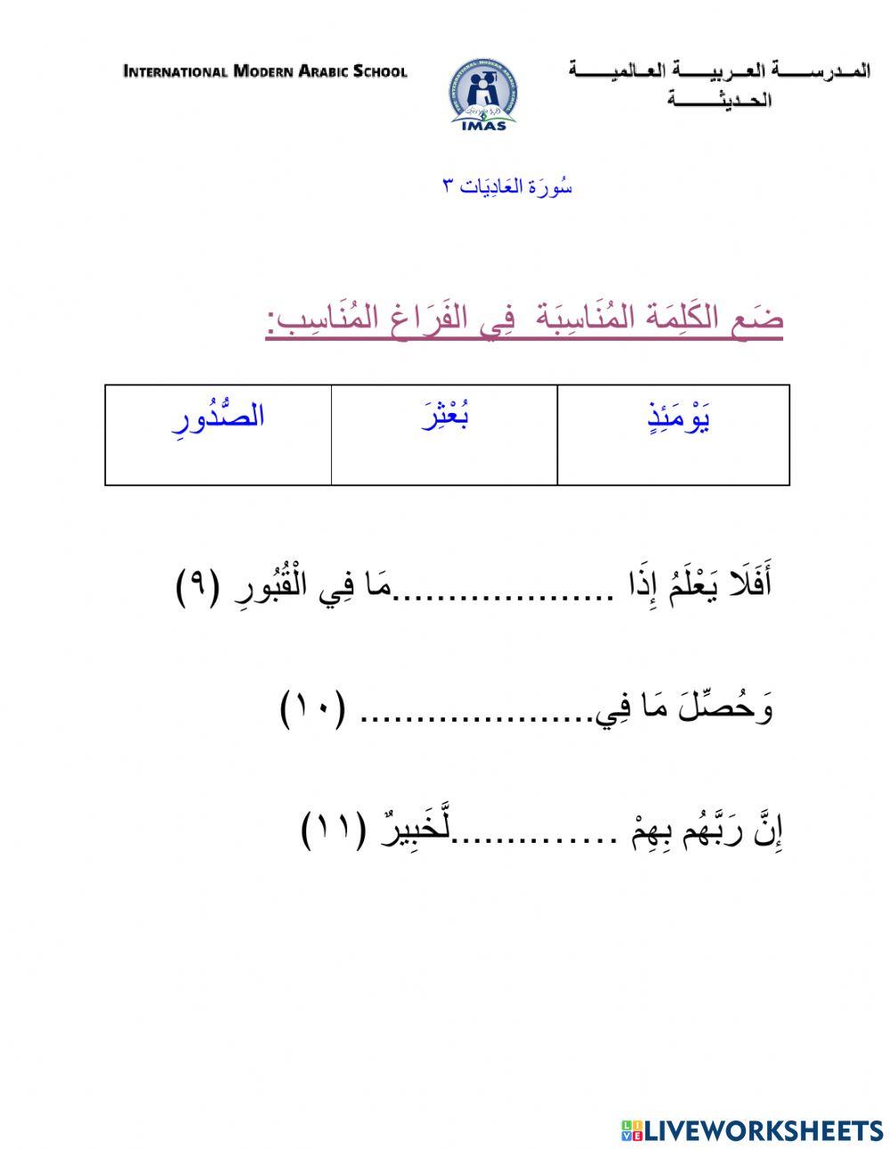 سورة العاديات ٣