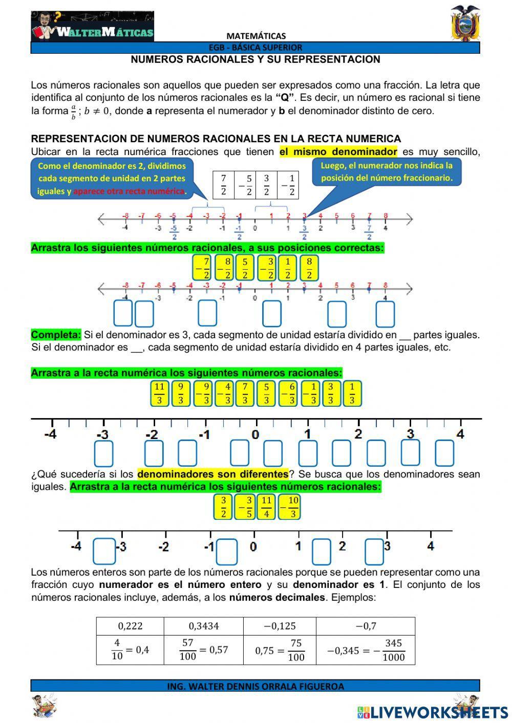 M08W11 Números racionales y su representación