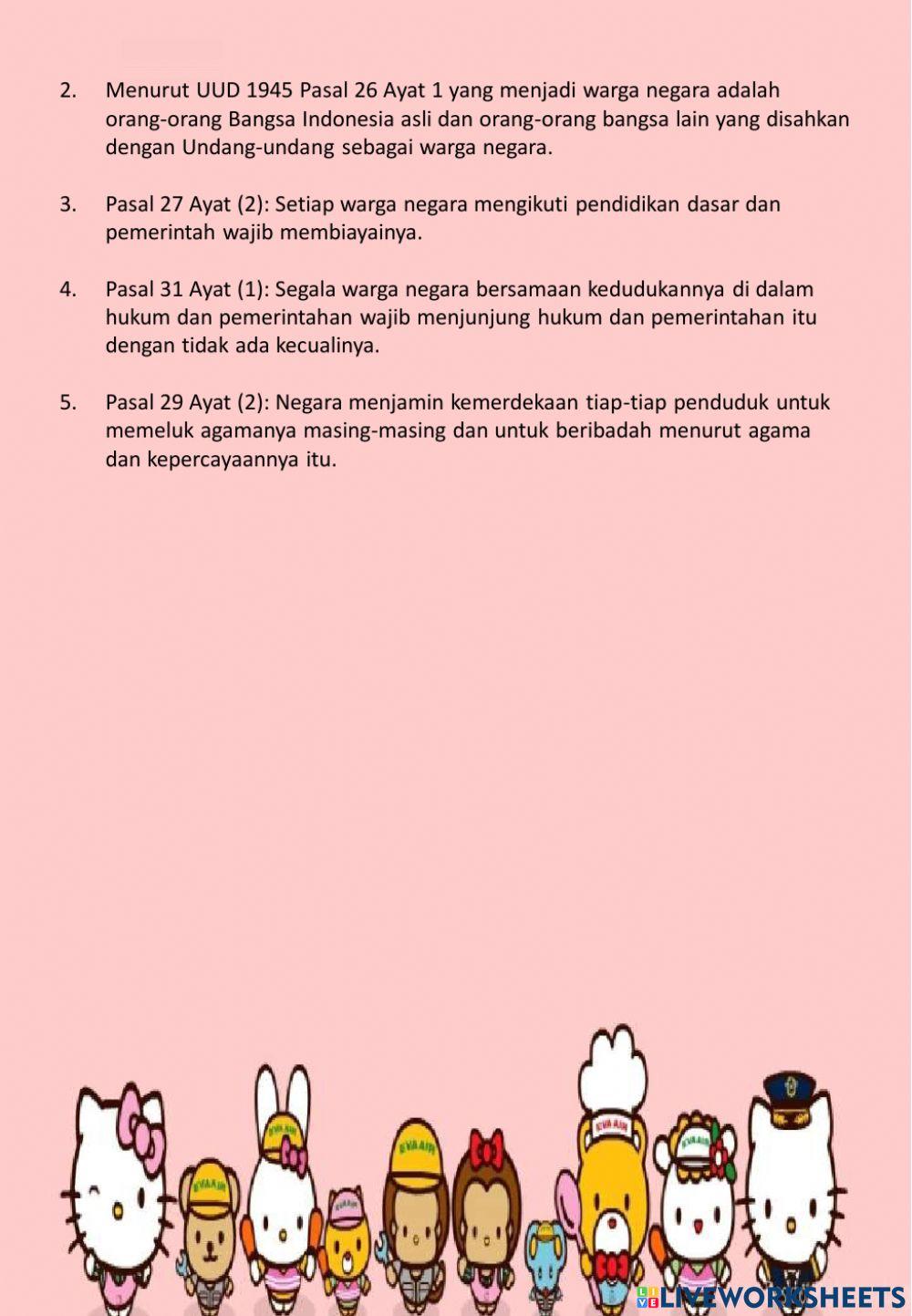 Pelaksanaan Kewajiban dan Tanggung jawab Sebagai Warga Negara