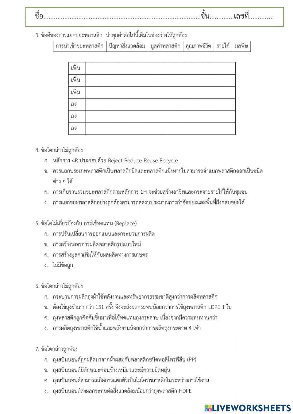 การจัดการขยะพลาสติกในครัวเรือน