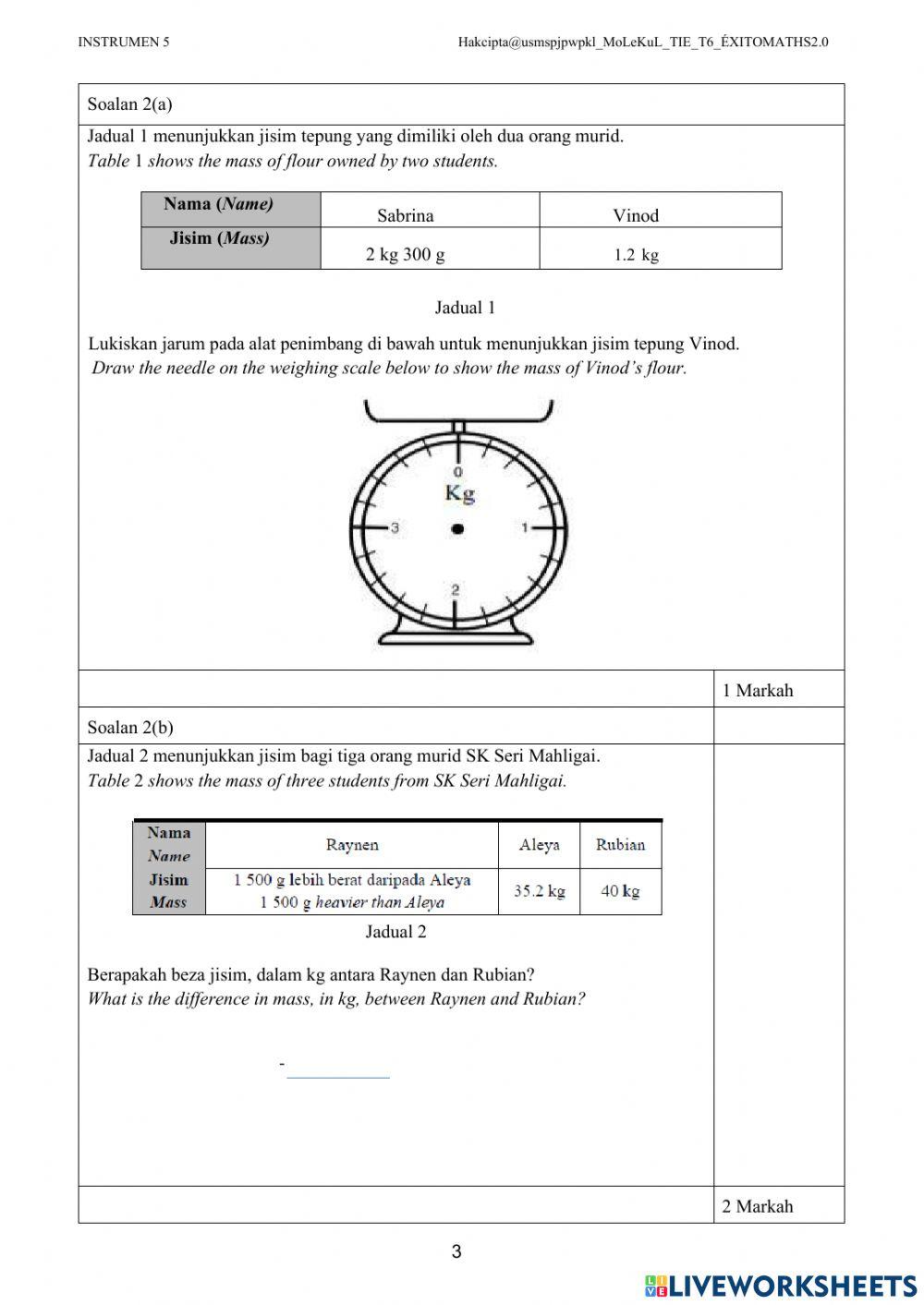 Tie5 K2 tahun 6 exito maths2.0