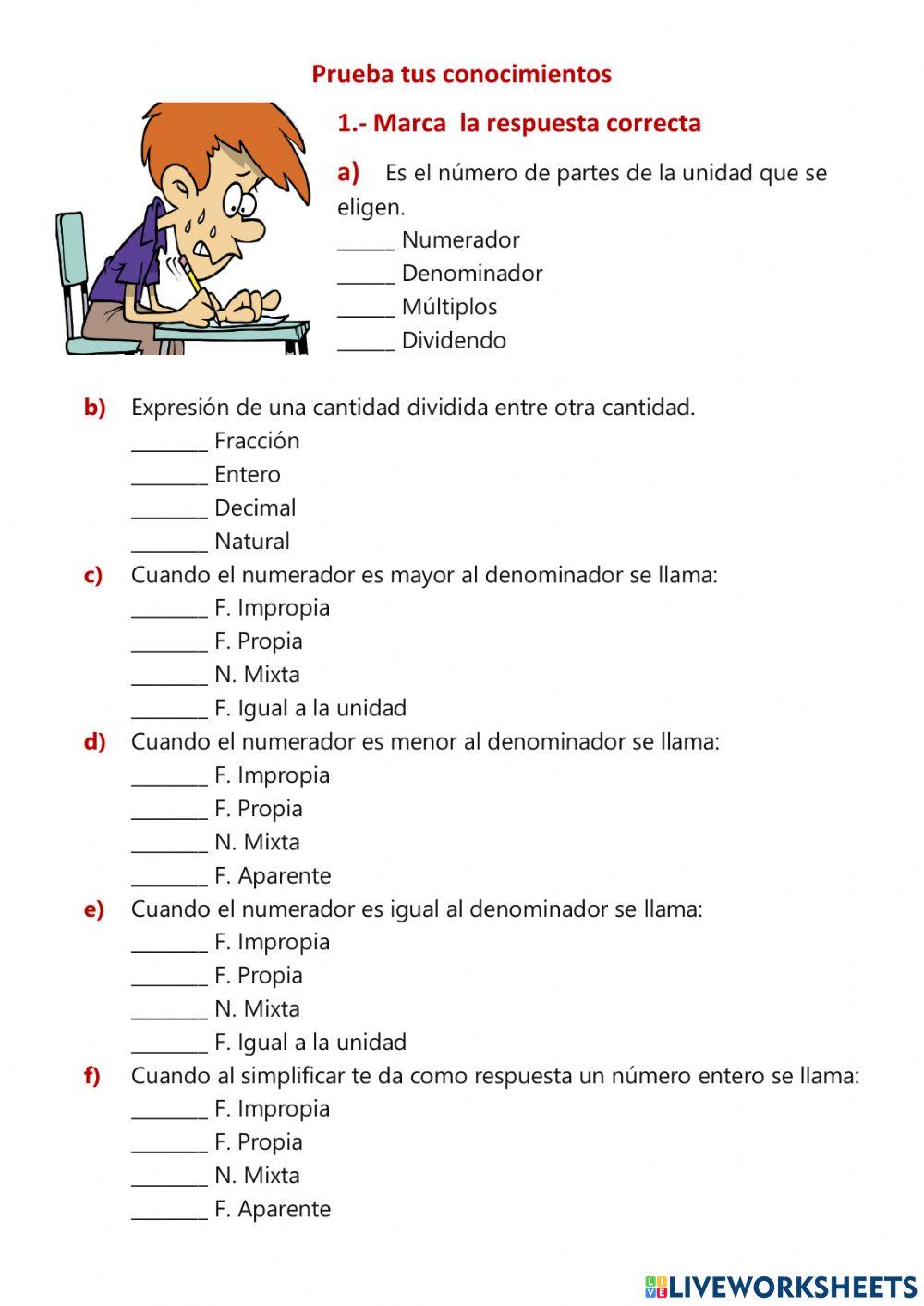 Conceptos de fracciones, números primos y compuestos