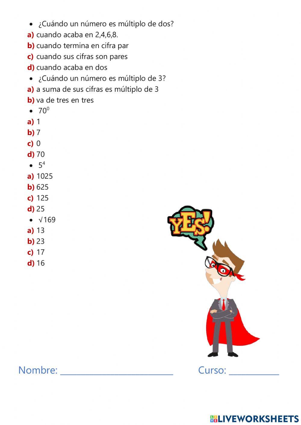 Conceptos de fracciones, números primos y compuestos