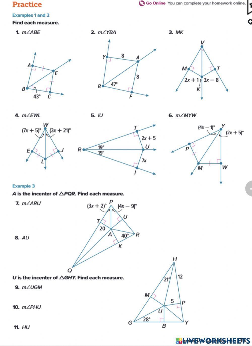 Angle bisectors of triangles