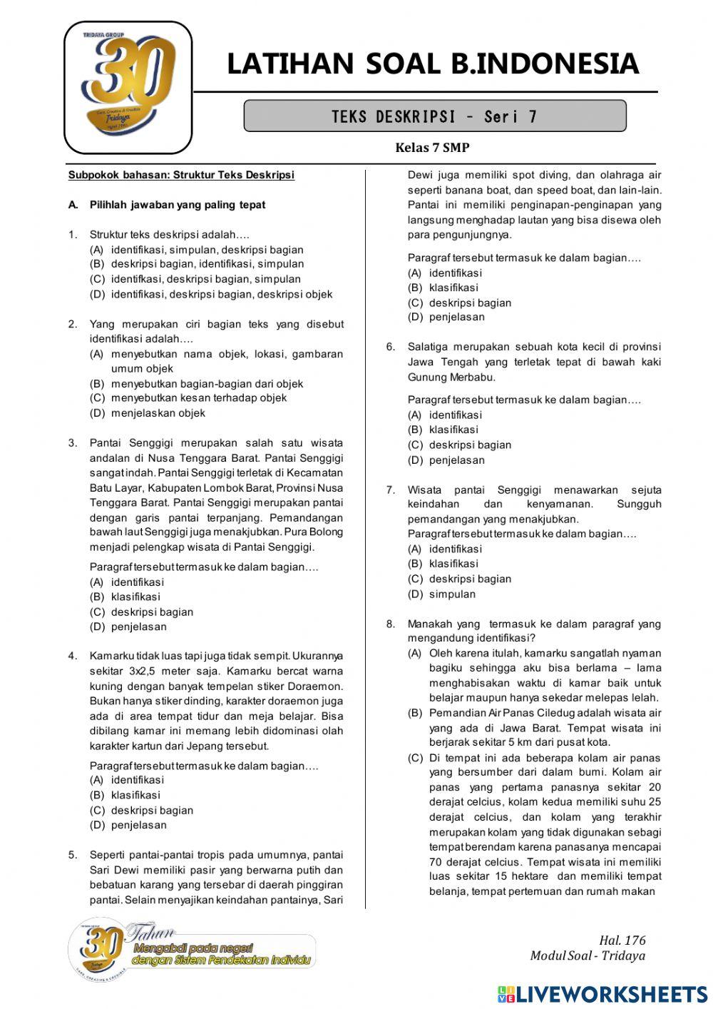 Struktur Teks Deskripsi