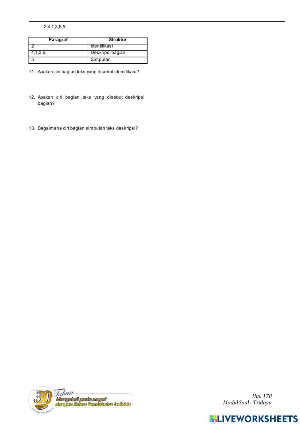 Struktur Teks Deskripsi