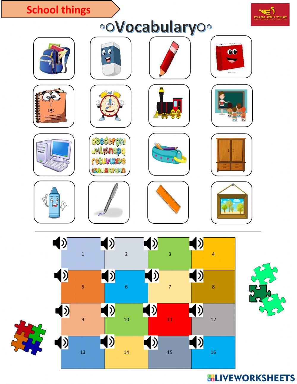 Vocabulary for FF2-unit 1