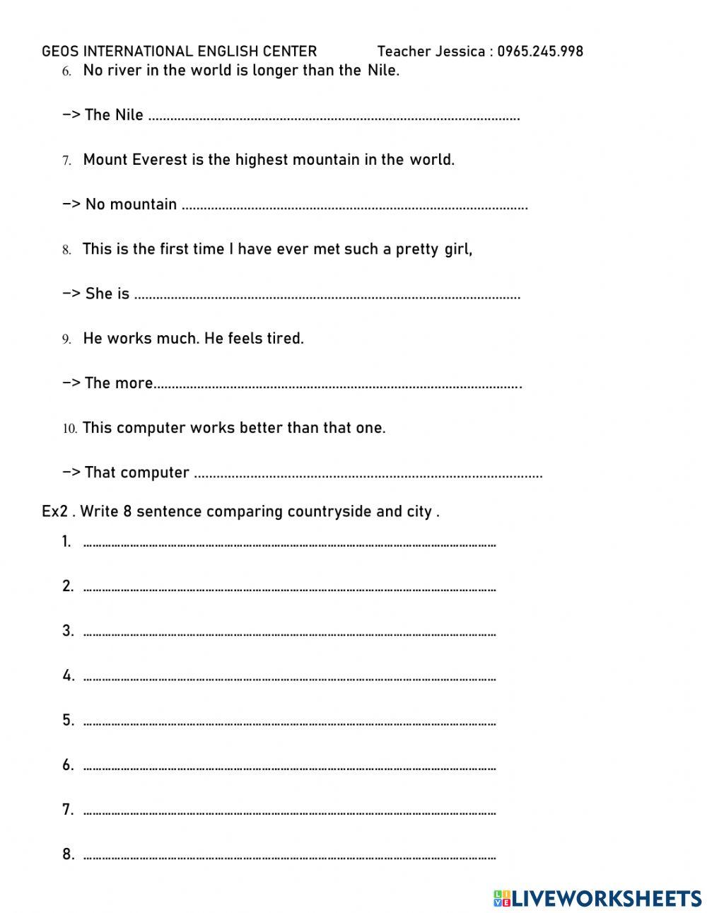 City and countryside -Practice U2