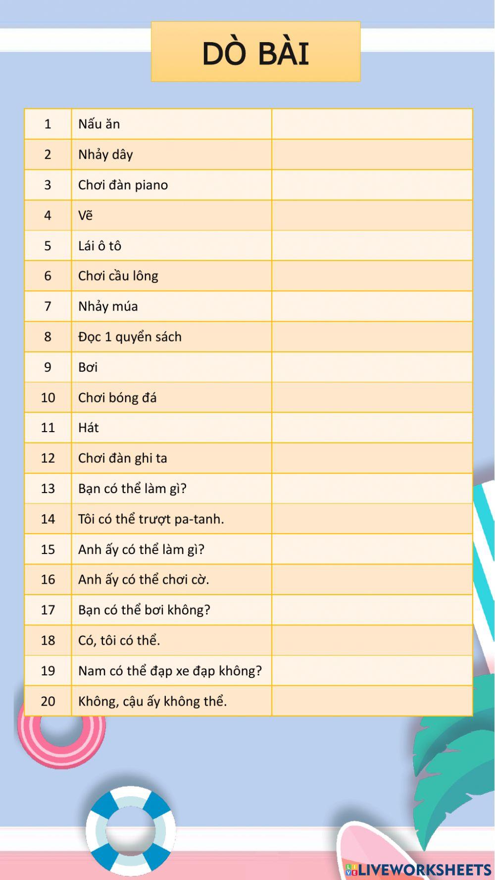 Dò bài lớp 4 - 5-9